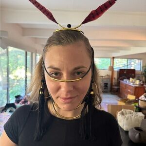 Five and Diamond Cyberesque Bloodmoon Headdress (burning man)